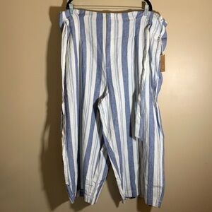 DD77 Blue & White Striped Loose Pants NWT